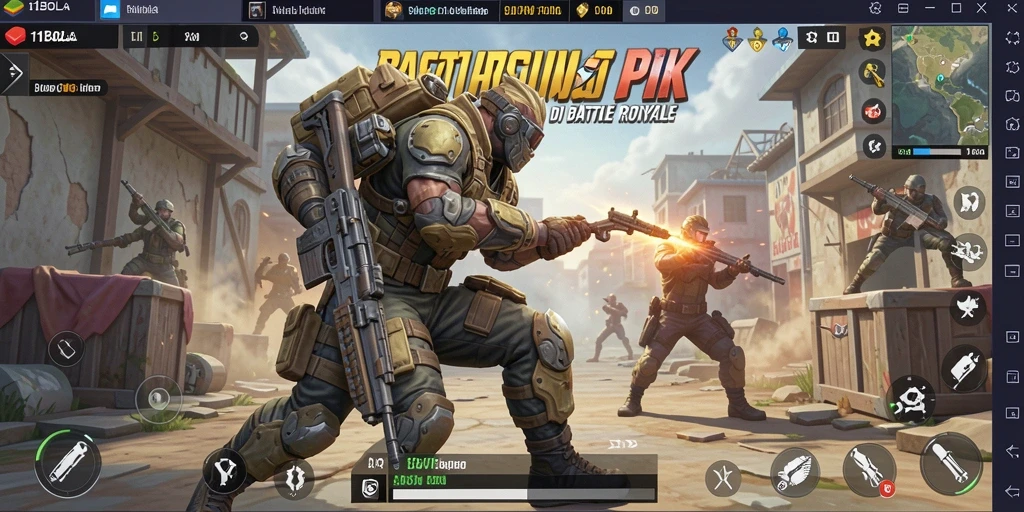Screenshot gameplay 11BOLA yang menampilkan aksi pertempuran Battle Royale.