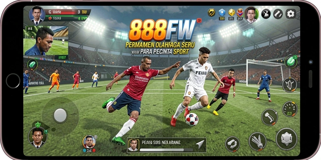 Tampilan gameplay seru dari 888FW yang menampilkan olahraga berbagai cabang.