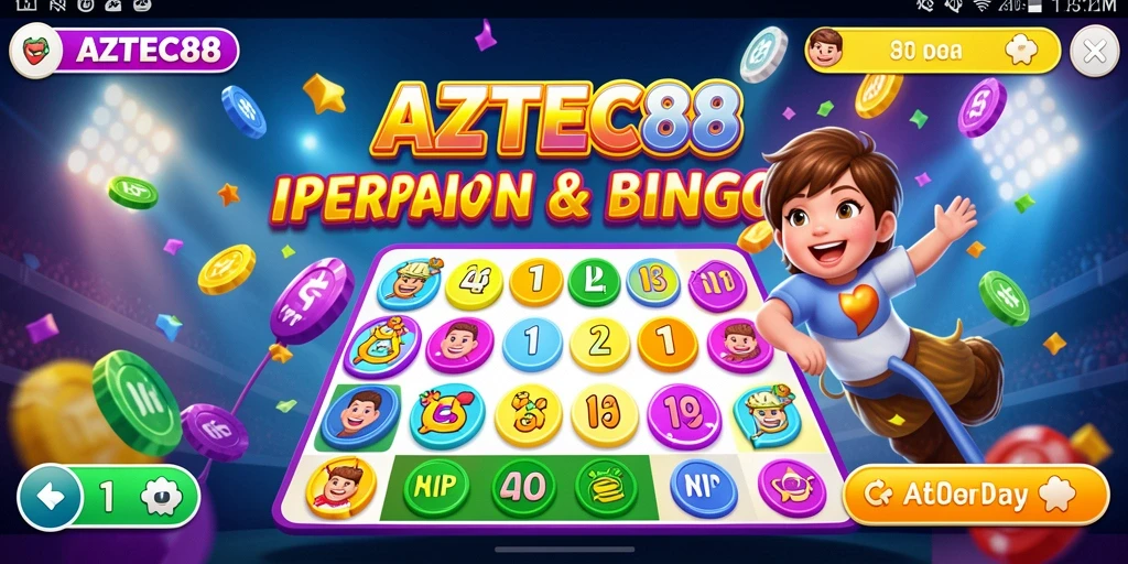 Tampilan gameplay seru dalam AZTEC88 dengan angka Bingo yang memikat.