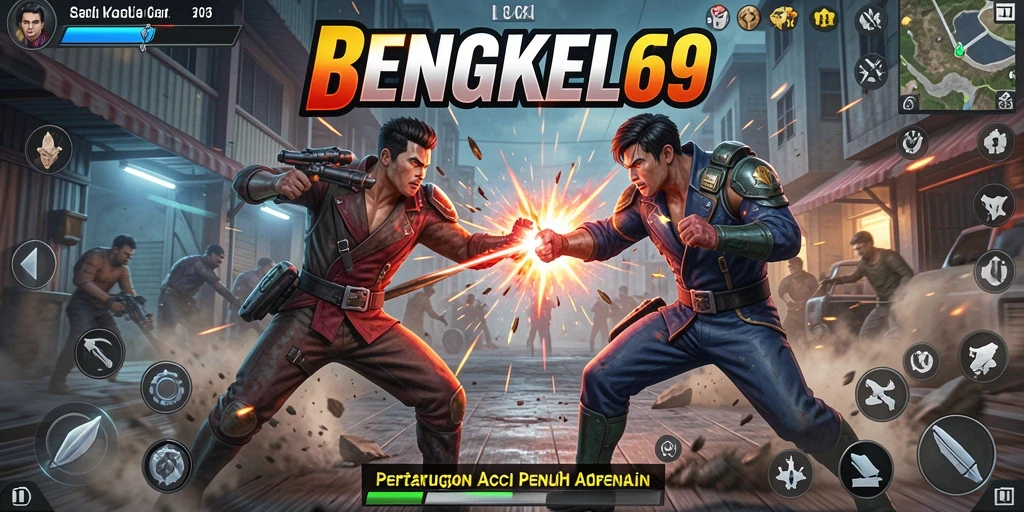 Screenshot BENGKEL69 menampilkan pertempuran intens yang mengasyikkan.