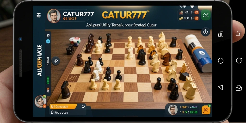 Tampilan gameplay catur di CATUR777 dengan fitur intuitif dan analisis detail.