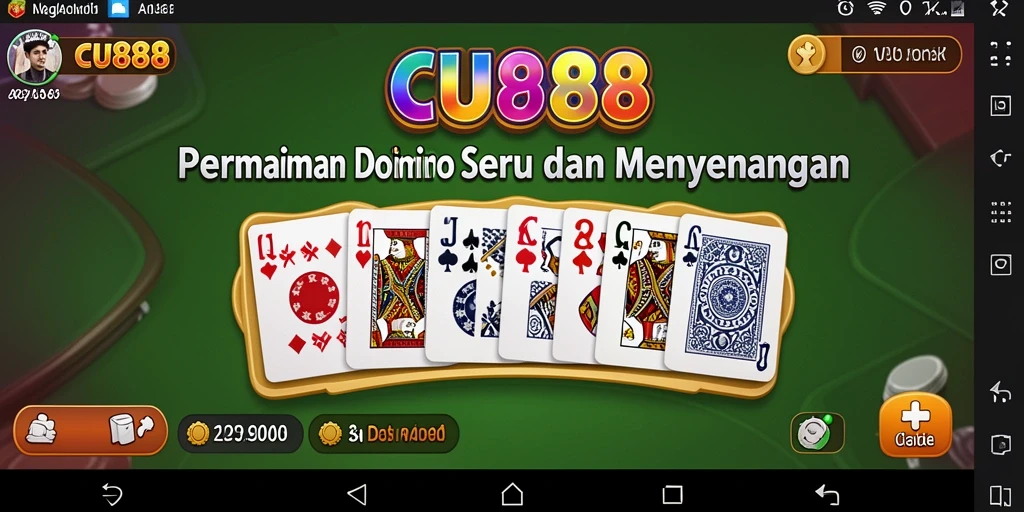Tampilan gameplay seru dan interaktif dalam permainan Domino CU888.