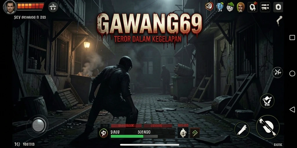 Menampilkan gameplay menyeramkan GAWANG69 dalam suasana mencekam.