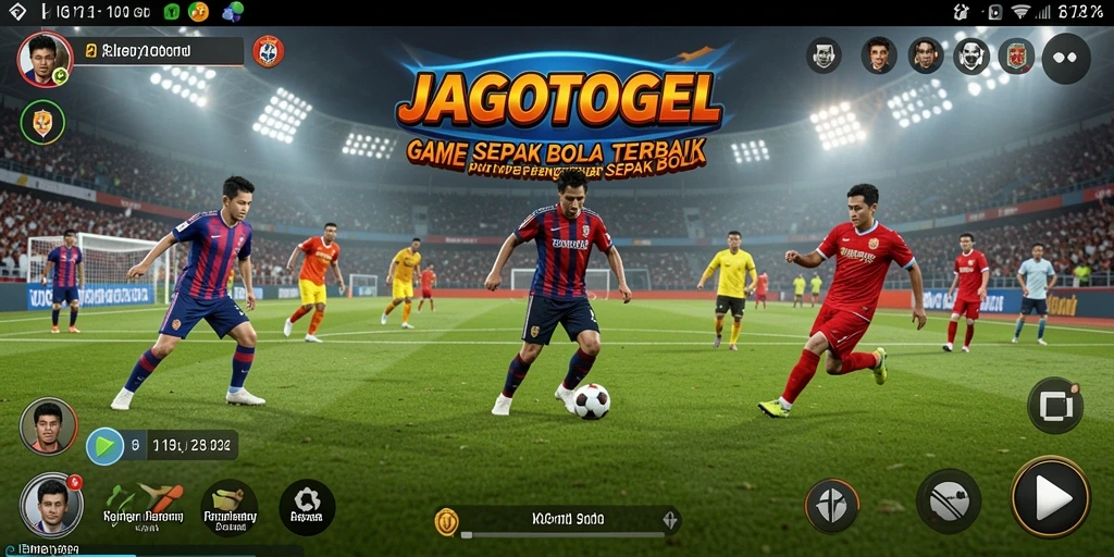 Tampilan gameplay sepak bola seru di JAGOTOGEL