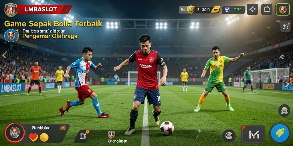 Screenshot menarik dari gameplay sepak bola di LMBASLOT.