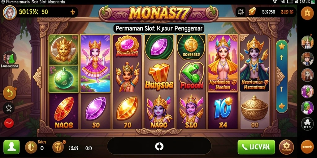 Tampilan gameplay menarik dari MONAS77 dengan berbagai tema slot.