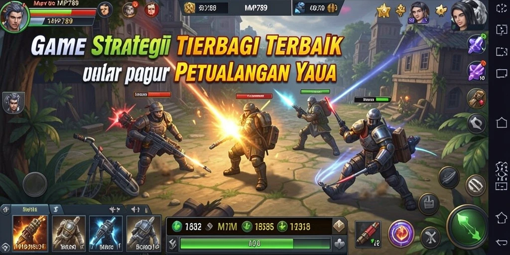 Tampilan gameplay strategis seru dengan pertempuran yang mendebarkan.