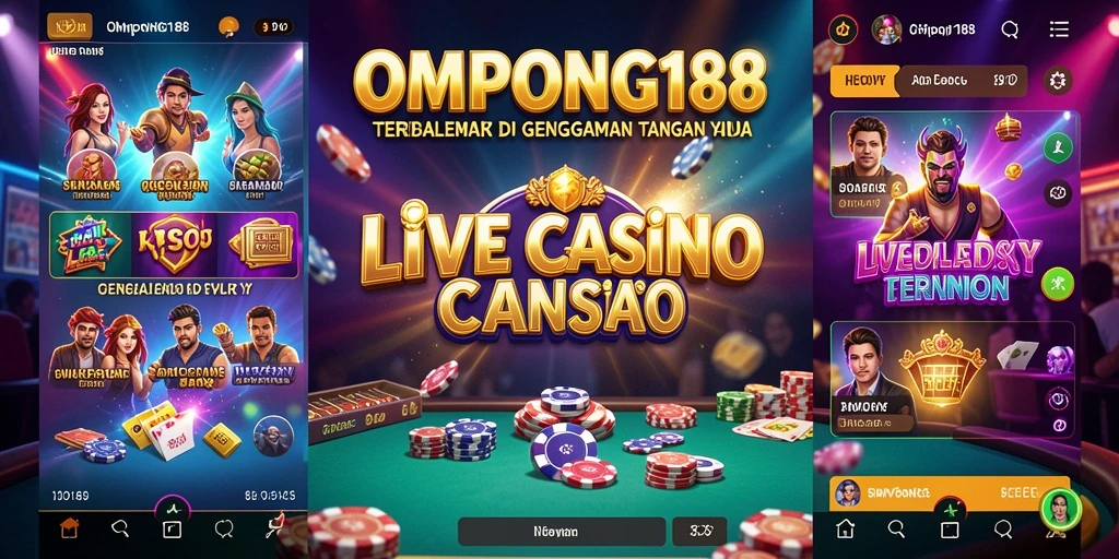Screenshot gameplay OMPONG188 yang menampilkan dealer langsung dan suasana kasino.