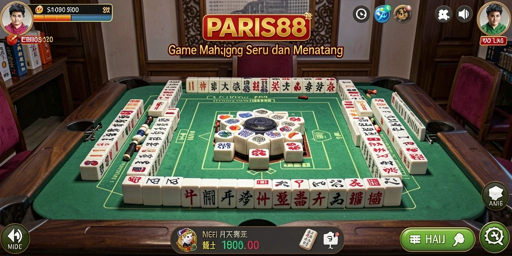 Screenshot utama PARIS88 menampilkan gameplay Mahjong yang mengasyikkan.