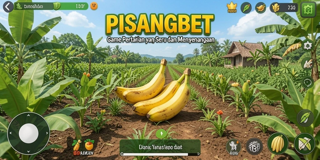 Tampilan gameplay seru PISANGBET dengan aktivitas bertani.