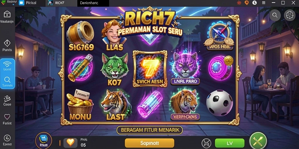 Tampilan gameplay RICH7 yang memukau dan menegangkan.