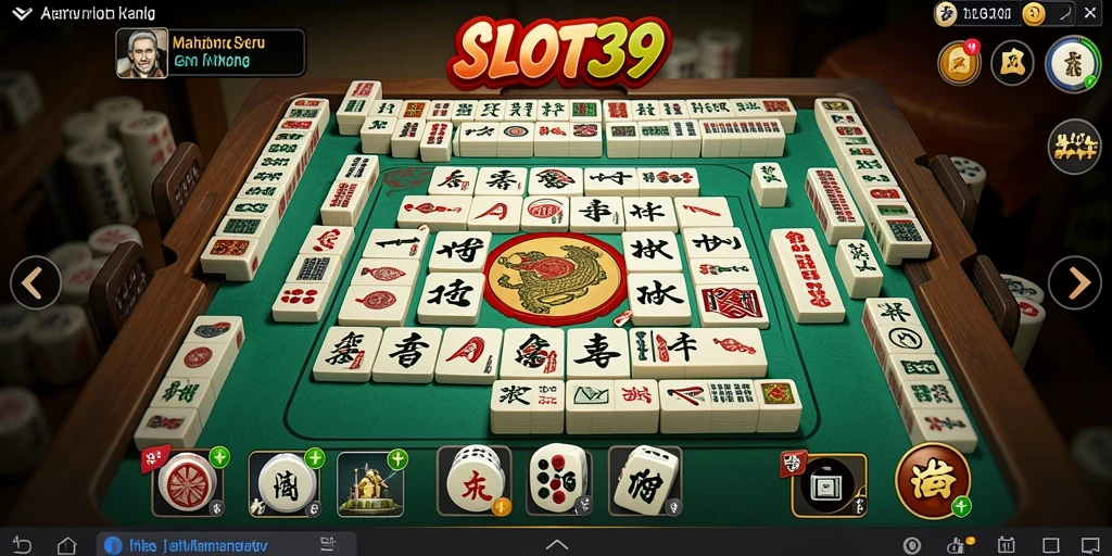 Tampilan gameplay SLOT39 yang menampilkan keseruan permainan Mahjong.