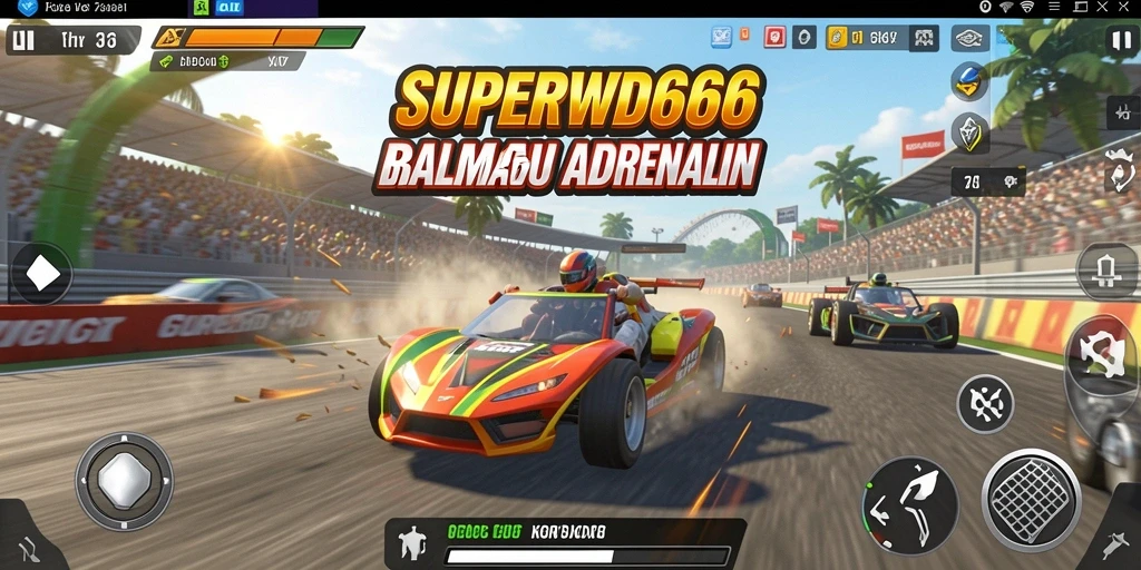 Gameplay seru di SUPERWD666, balapan penuh aksi dan adrenalin.